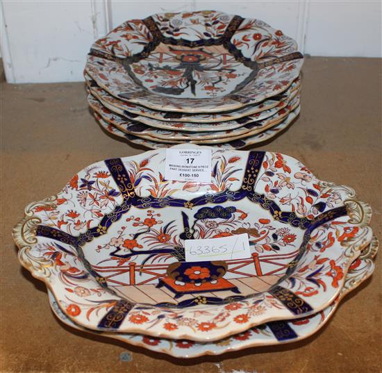 Masons Ironstone 8 piece part dessert service, c.1830